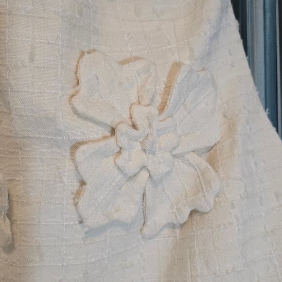 LEO LIN Snow Rosario Strapless Floral Appliqué Tweed Mini Dress Sz 12 NWT - Picture 7 of 12